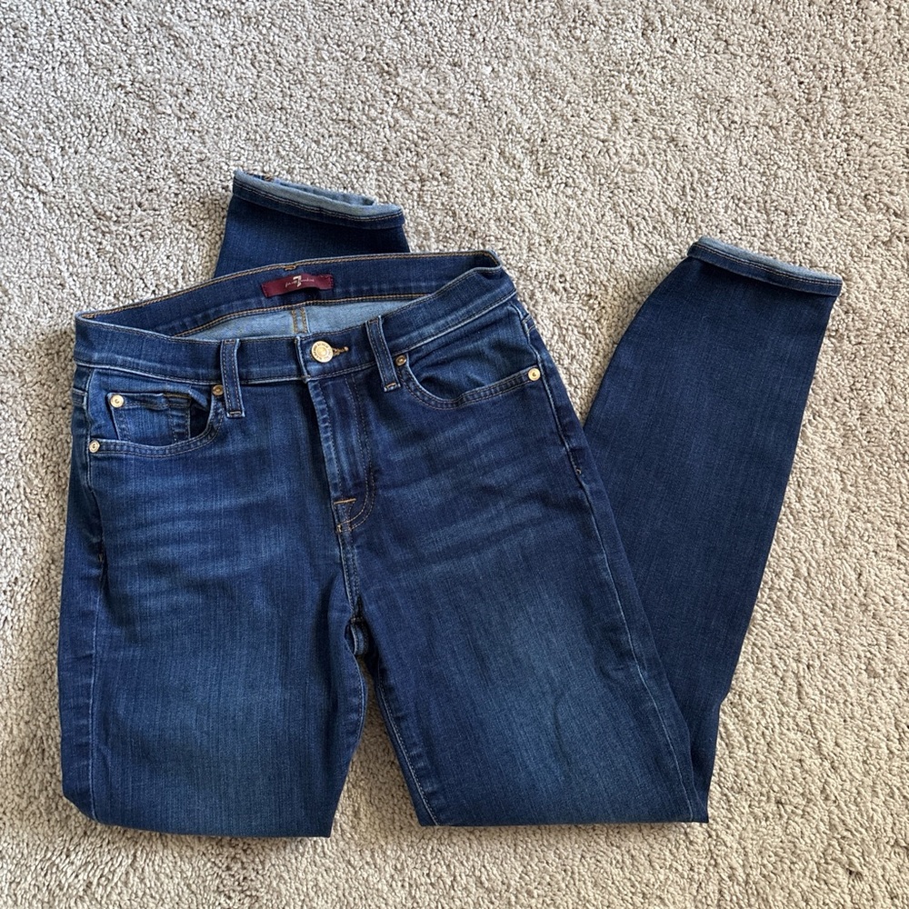 7 for all mankind dark wash roxanne ankle jeans